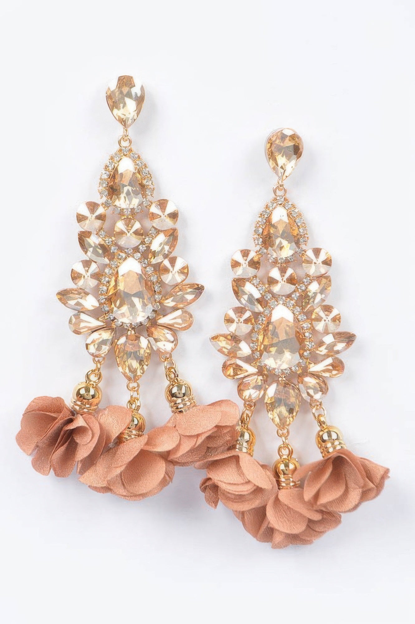  PARK AVENUE Multi Rhinestone Flower Drop Earrings: BYMANYC ® New York  NYC Wholesale Boutique Inventory - No MOQ & Ready to Ship