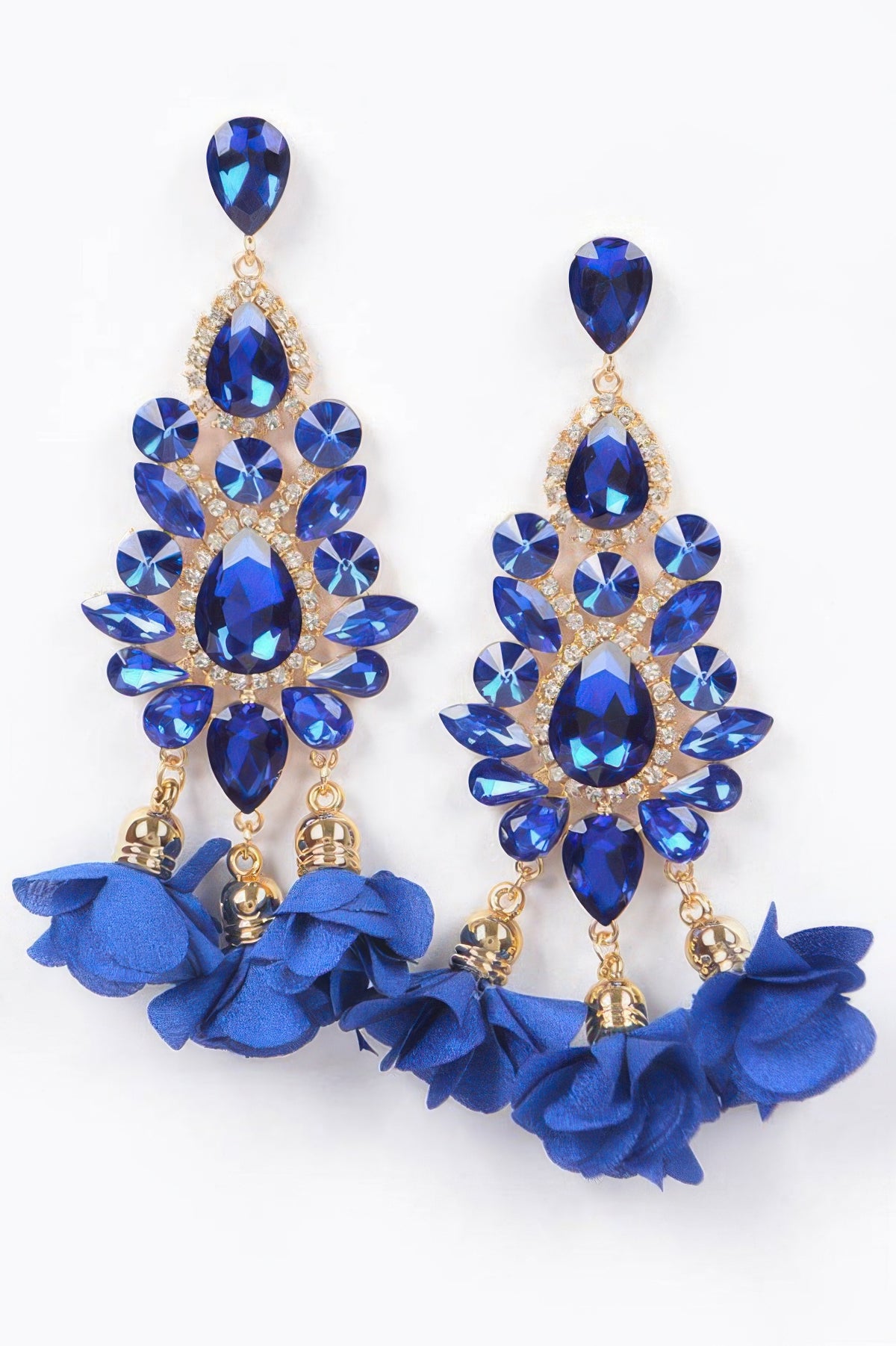  PARK AVENUE Multi Rhinestone Flower Drop Earrings: BYMANYC ® New York  NYC Wholesale Boutique Inventory - No MOQ & Ready to Ship