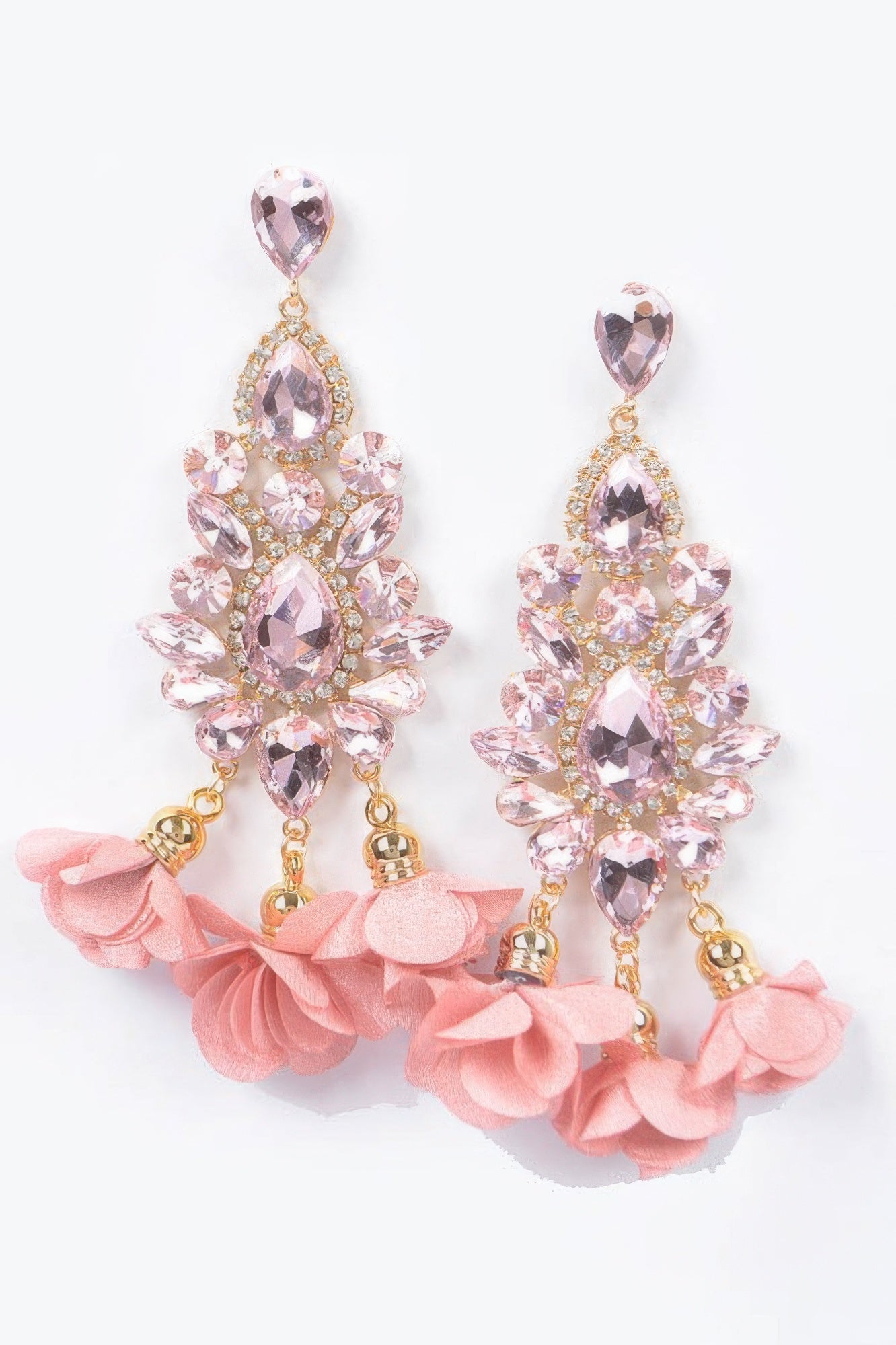  PARK AVENUE Multi Rhinestone Flower Drop Earrings: BYMANYC ® New York  NYC Wholesale Boutique Inventory - No MOQ & Ready to Ship