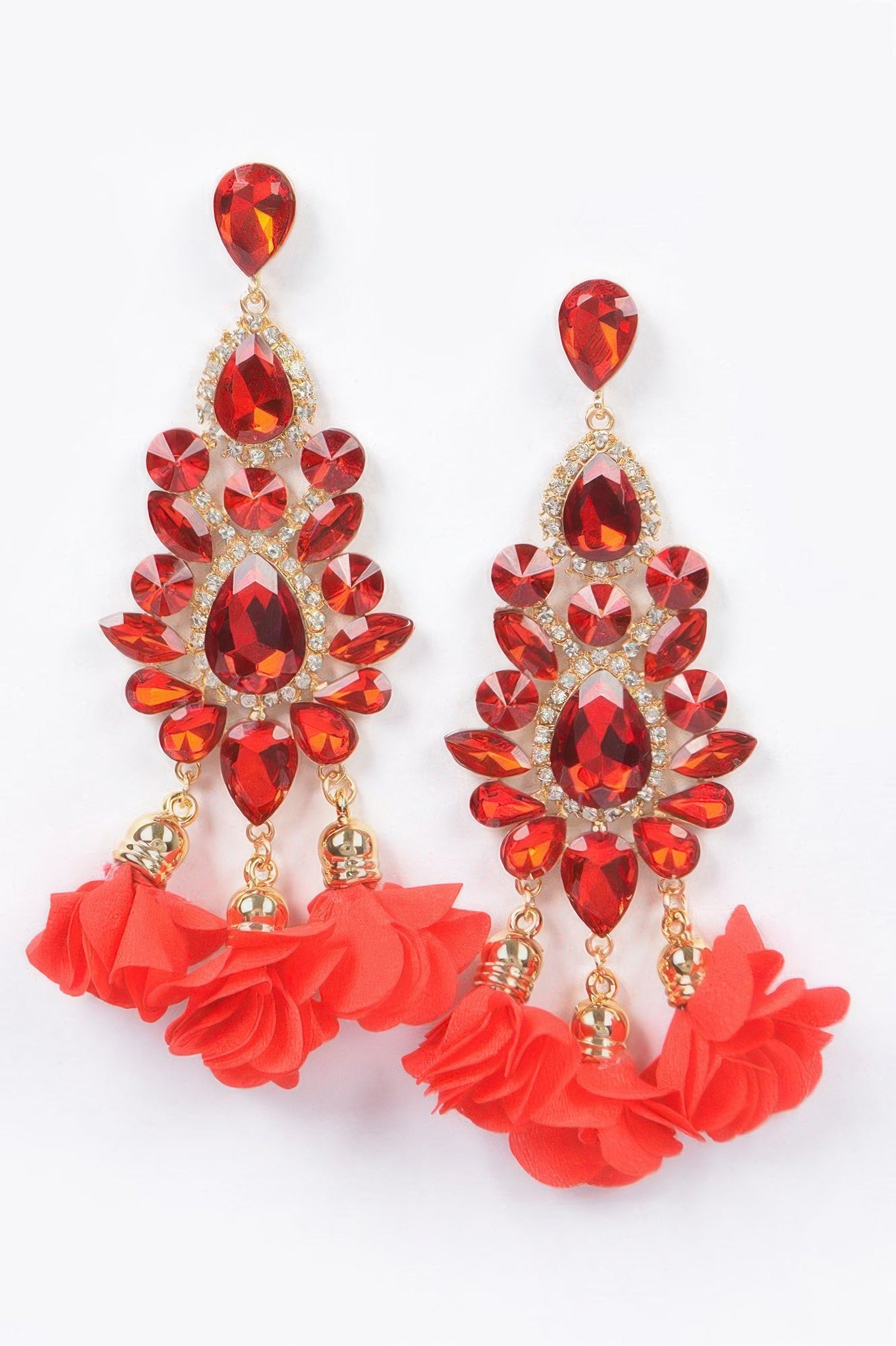  PARK AVENUE Multi Rhinestone Flower Drop Earrings: BYMANYC ® New York  NYC Wholesale Boutique Inventory - No MOQ & Ready to Ship