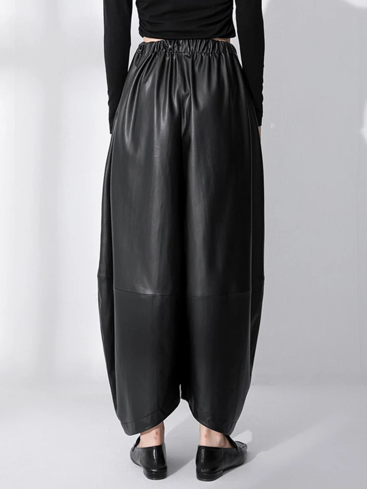 PU Wide-Leg Pants, Wall Street | Women - BYMANYC ® New York - BYMANYC ® New York  