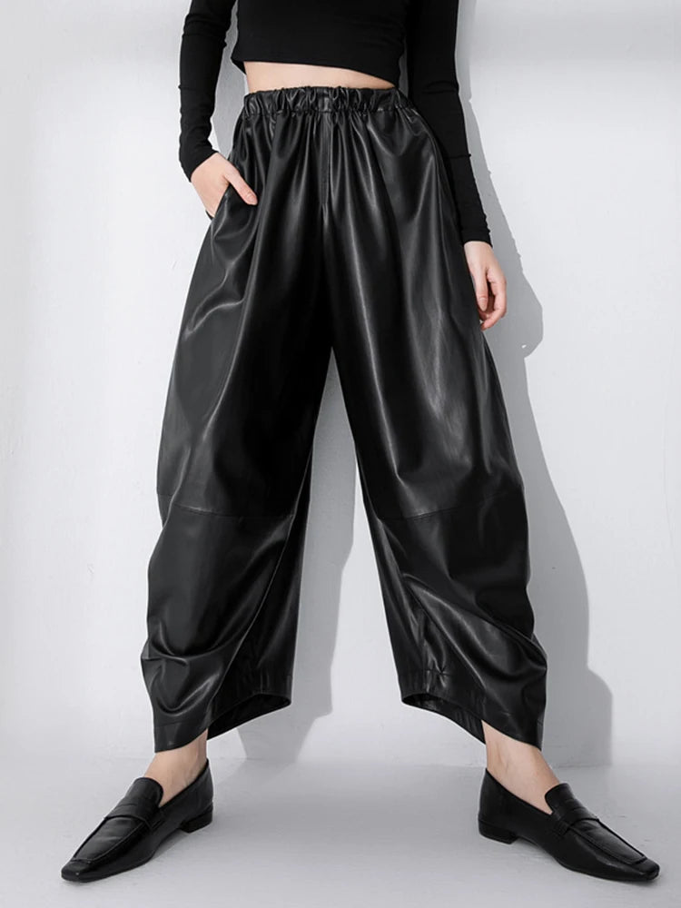 PU Wide-Leg Pants, Wall Street | Women - BYMANYC ® New York - BYMANYC ® New York  
