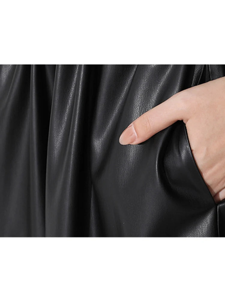 PU Wide-Leg Pants, Wall Street | Women - BYMANYC ® New York - BYMANYC ® New York  