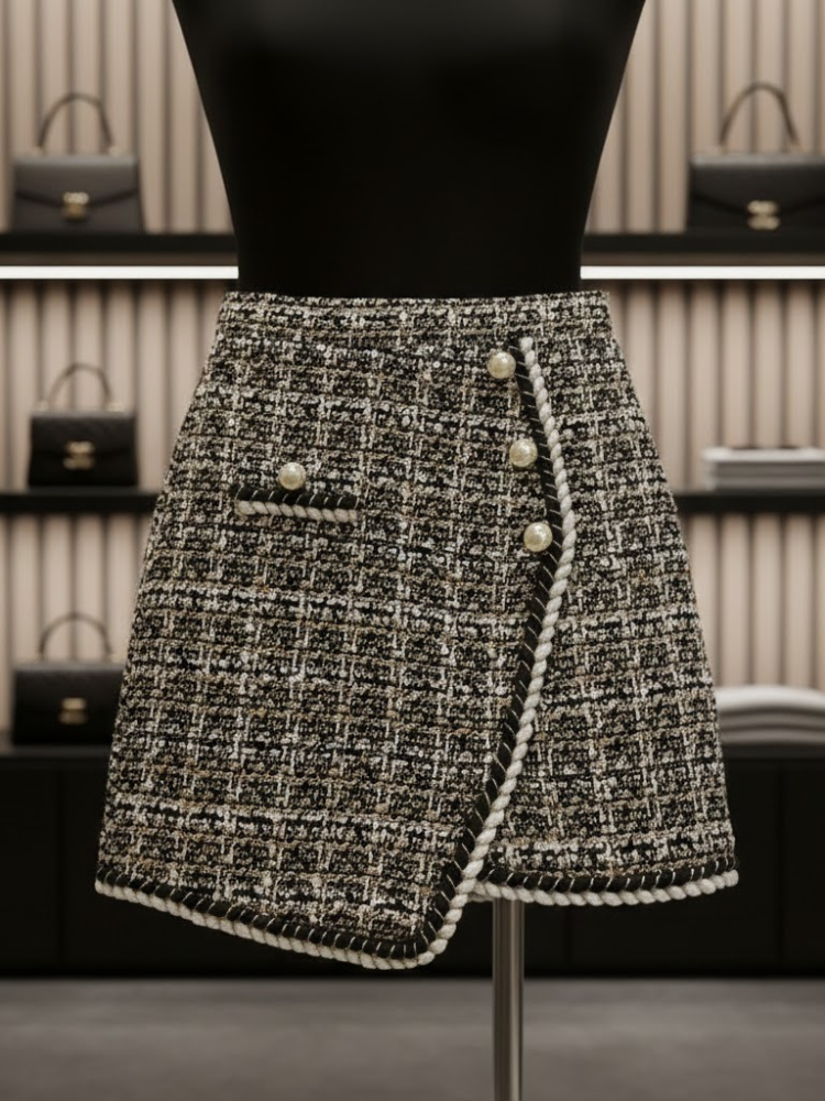Pearl-Trimmed Tweed Mini • LUXE PEARL New Collection BYMANYC ® New York