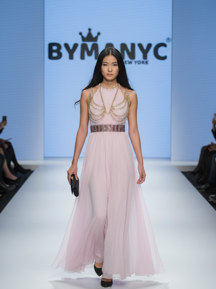 Pink Long Gala Dress MIDTOWN: Prêt-à-Porter Line BYMANYC ® New York - BYMANYC ® New York  