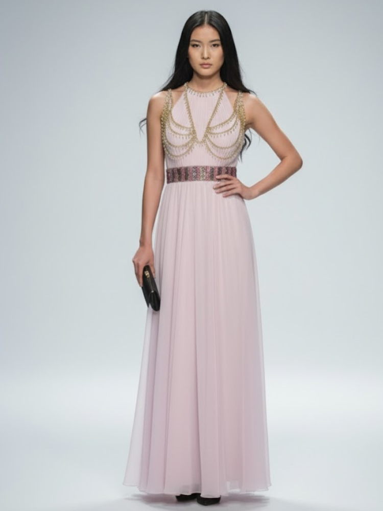 Pink Long Gala Dress MIDTOWN: Prêt-à-Porter Line BYMANYC ® New York - BYMANYC ® New York  