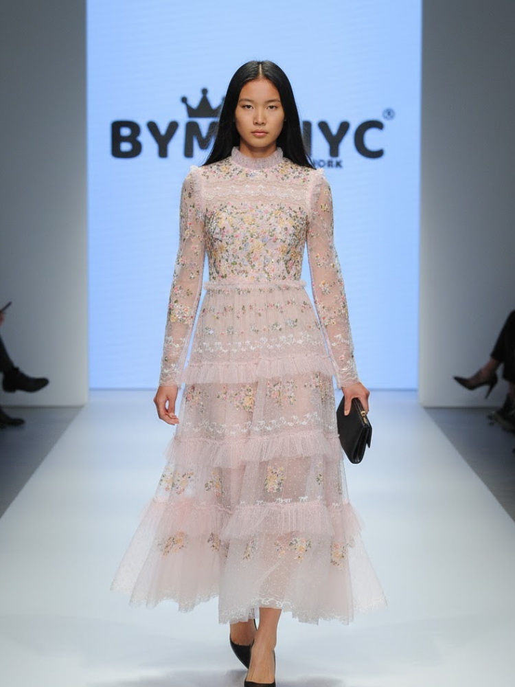 Pink Midi Party Dress BLOSSOM: Prêt-à-Porter Line BYMANYC ® New York - BYMANYC ® New York  