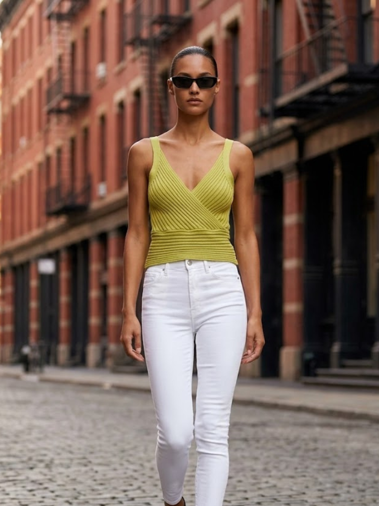  Pistachio HIGH LINE Knit Top Prêt-à-Porter BYMANYC ® New York  NYC Wholesale Boutique Inventory - No MOQ & Ready to Ship