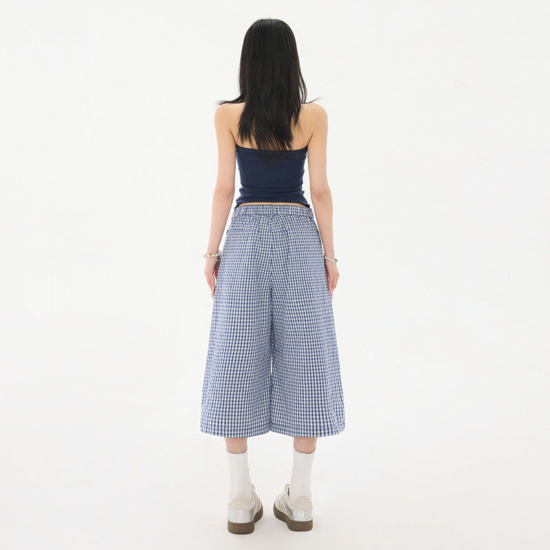 Plaid Wide-Leg Pants 7/8, Brooklyn Heights | Women - BYMANYC ® New York - BYMANYC ® New York  