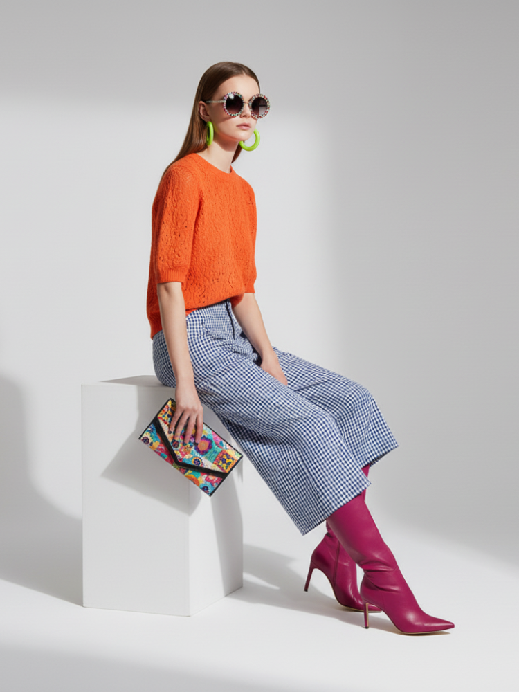  Plaid Wide-Leg Pants 7/8, Brooklyn Heights | Women - BYMANYC ® New York  NYC Wholesale Boutique Inventory - No MOQ & Ready to Ship