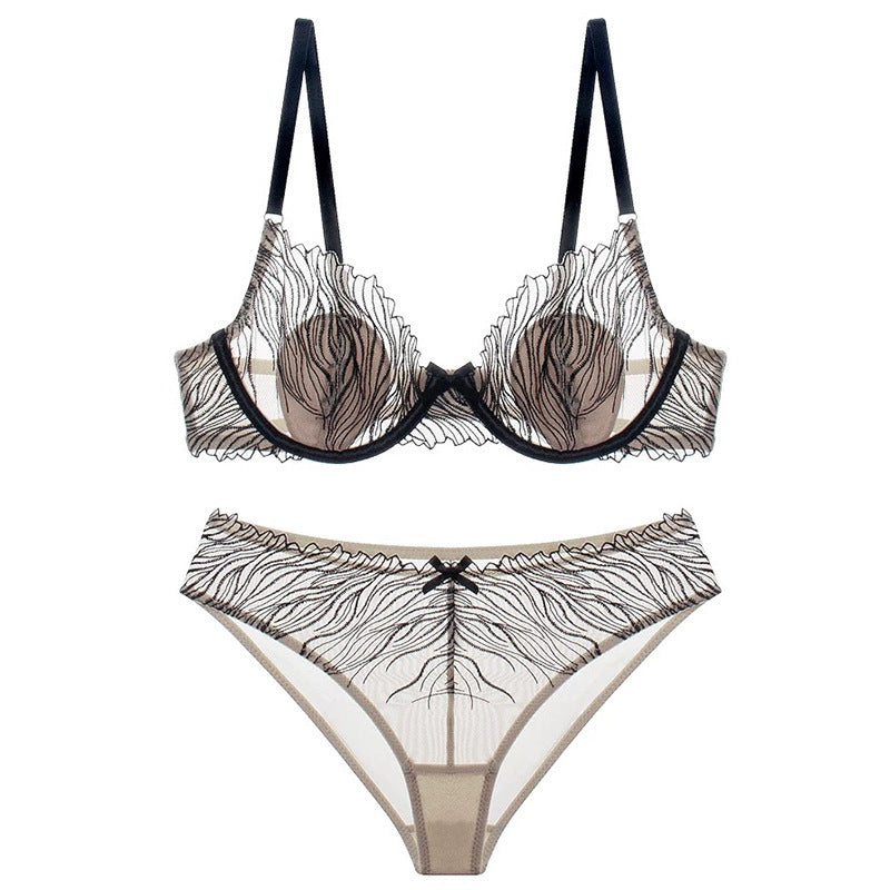 Plus Size Lace Bra Set with Leopard Print Minimizer For Women, Tribeca, BYMANYC New York. - BYMANYC ® New York  