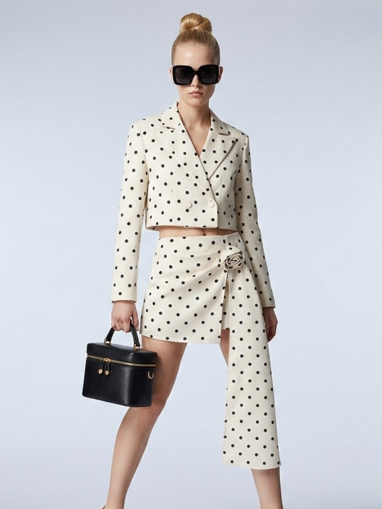  Polka Dot BOWERY Jacket & Skirt Set Prêt-à-Porter BYMANYC ® New York  NYC Wholesale Boutique Inventory - No MOQ & Ready to Ship