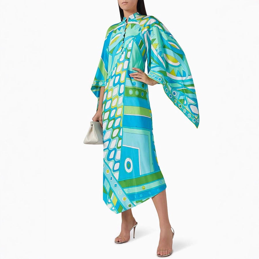 Printed Long Dress, Greenwich Village | Women - BYMANYC ® New York - BYMANYC ® New York  