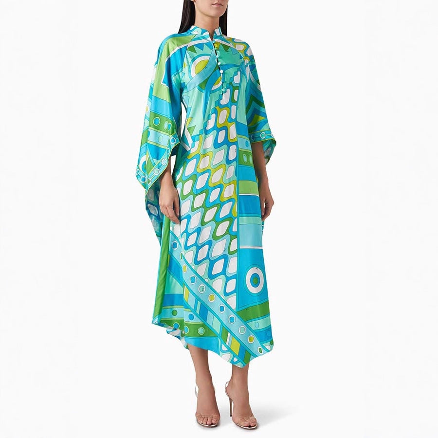 Printed Long Dress, Greenwich Village | Women - BYMANYC ® New York - BYMANYC ® New York  
