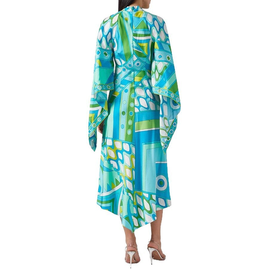 Printed Long Dress, Greenwich Village | Women - BYMANYC ® New York - BYMANYC ® New York  