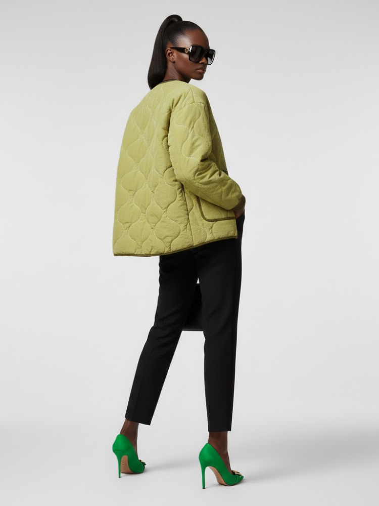  Quilted Jacket New Collection BYMANYC ® New York • Olive Green Utility  NYC Wholesale Boutique Inventory - No MOQ & Ready to Ship
