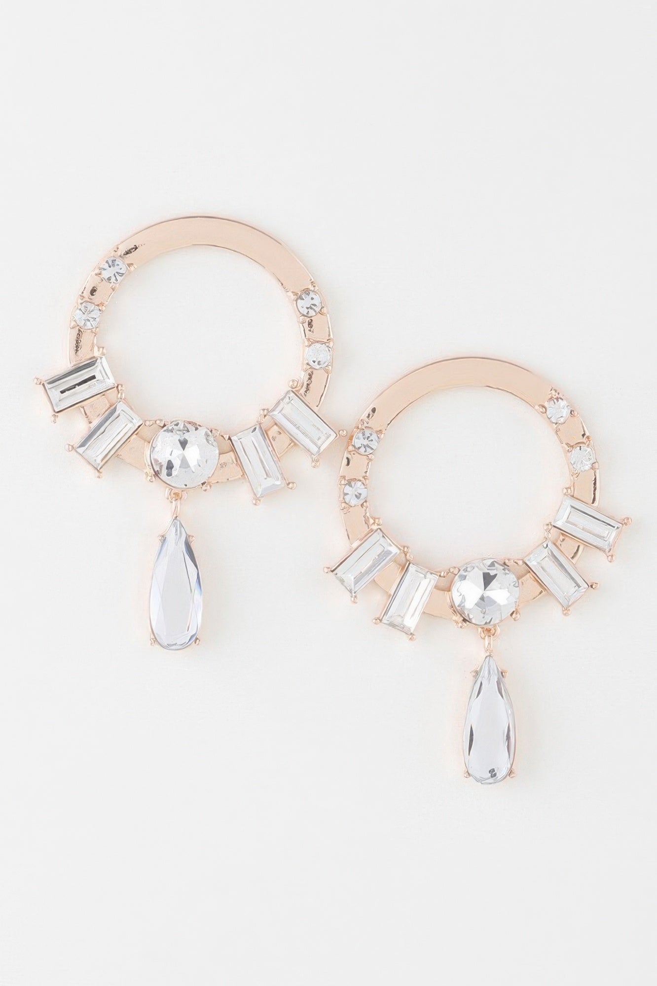 ROCKEFELLER Crystal Jewel Rim Drop Earrings: NYFW BYMANYC ® New York  NYC Wholesale Boutique Inventory - No MOQ & Ready to Ship