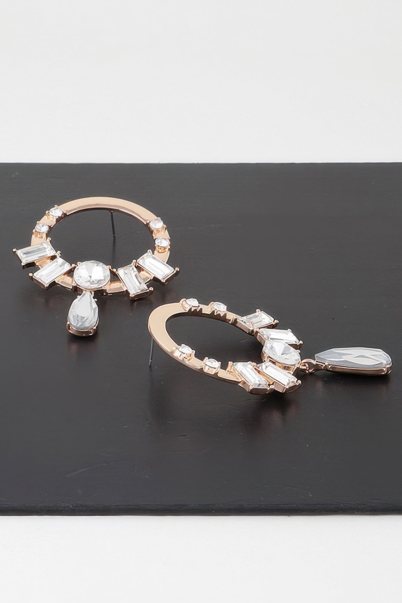  ROCKEFELLER Crystal Jewel Rim Drop Earrings: NYFW BYMANYC ® New York  NYC Wholesale Boutique Inventory - No MOQ & Ready to Ship