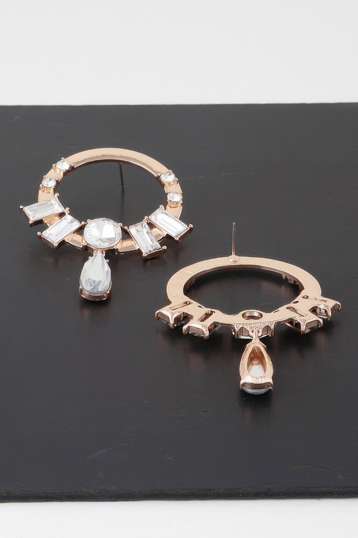  ROCKEFELLER Crystal Jewel Rim Drop Earrings: NYFW BYMANYC ® New York  NYC Wholesale Boutique Inventory - No MOQ & Ready to Ship