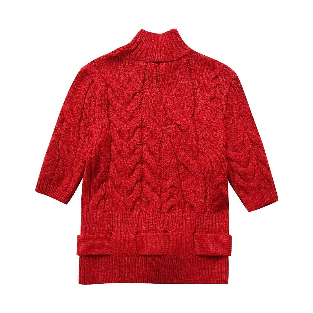 Red Belted Sweater, NoHo | Women - BYMANYC ® New York - BYMANYC ® New York  