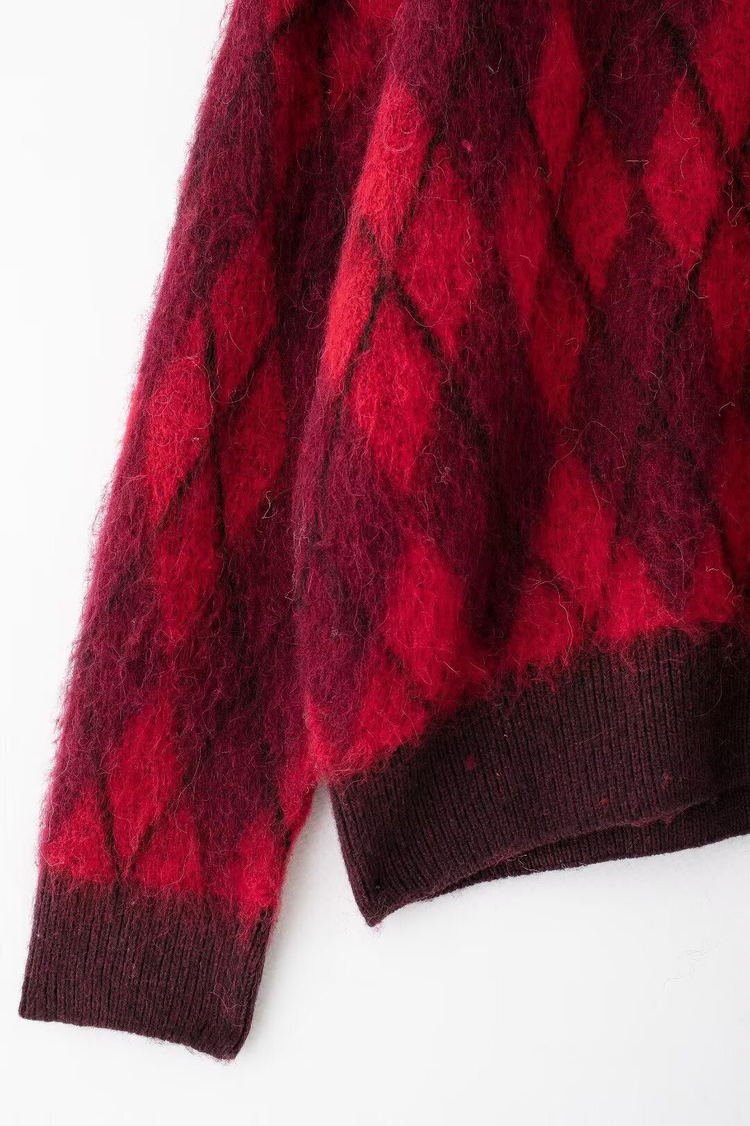 Red Diamond-Pattern Sweater, The West Village | Women - BYMANYC ® New York - BYMANYC ® New York  