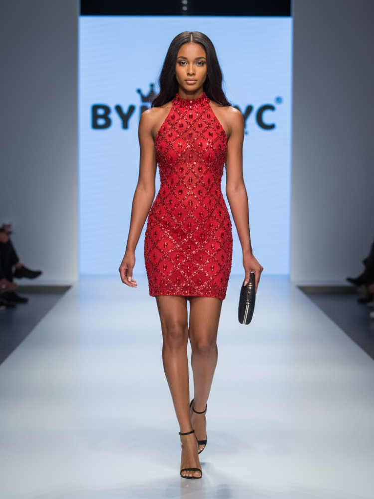 Red Mini Party Dress Times Square: Prêt-à-Porter Line BYMANYC ® New York - BYMANYC ® New York  