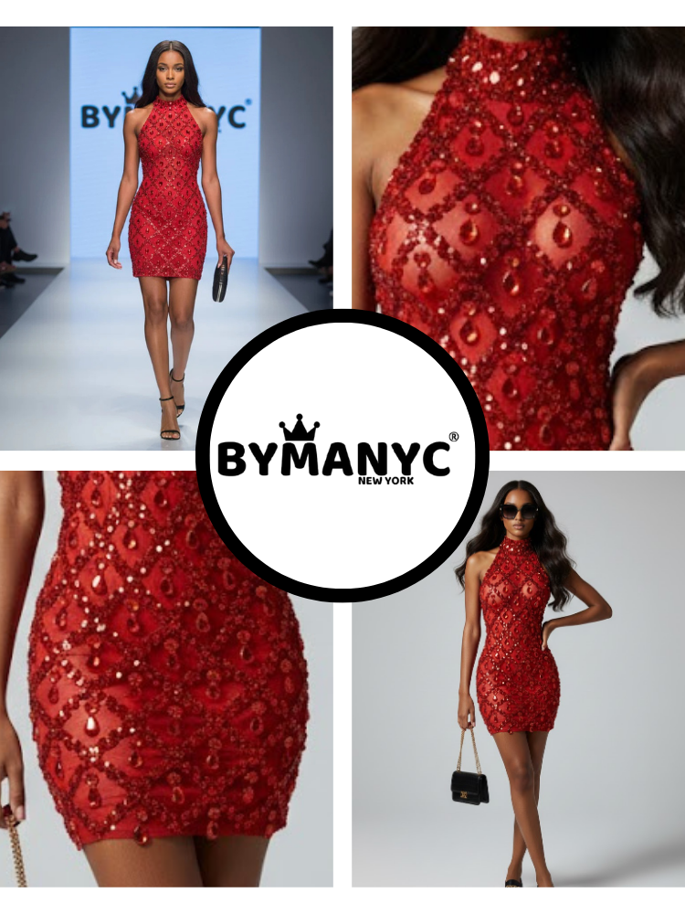 Red Mini Party Dress Times Square: Prêt-à-Porter Line BYMANYC ® New York - BYMANYC ® New York  