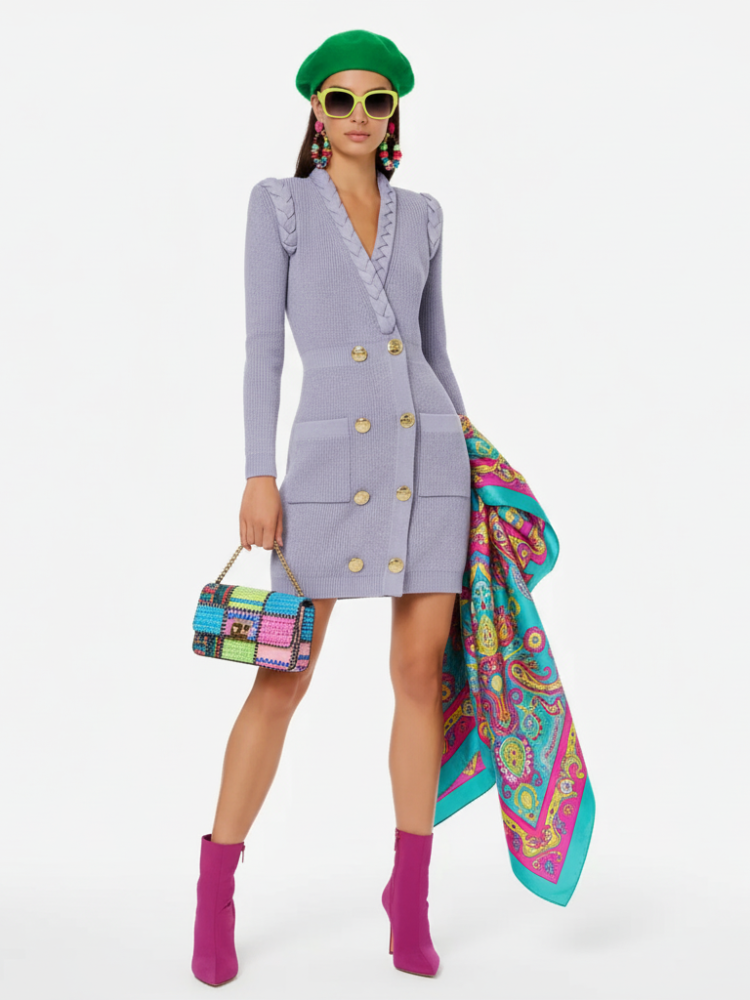  Retro Knitted Hepburn Dress For Women, Greenwich Village, BYMANYC New York.  NYC Wholesale Boutique Inventory - No MOQ & Ready to Ship