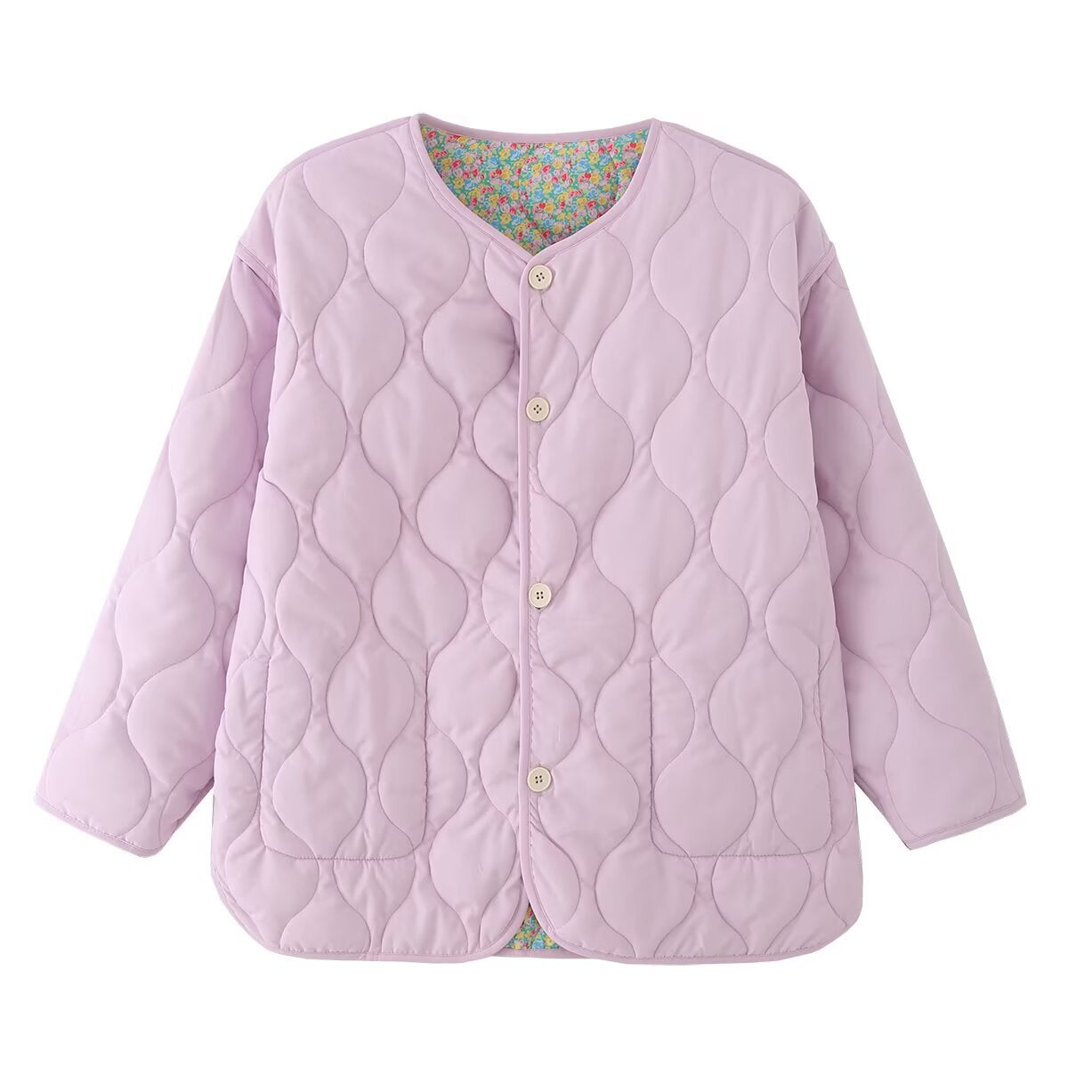  Reversible Quilted Lavender Floral Jacket HUDSON New Collection FASHION BYMANYC ® New York  NYC Wholesale Boutique Inventory - No MOQ & Ready to Ship
