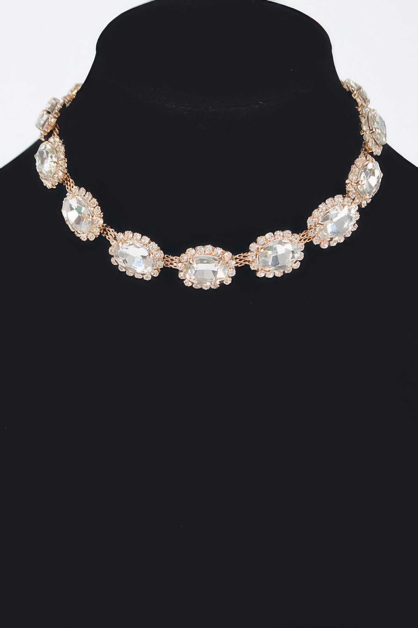  Rhinestone Oval Shape Necklace | Elegant BYMANYC ® New York Style  NYC Wholesale Boutique Inventory - No MOQ & Ready to Ship
