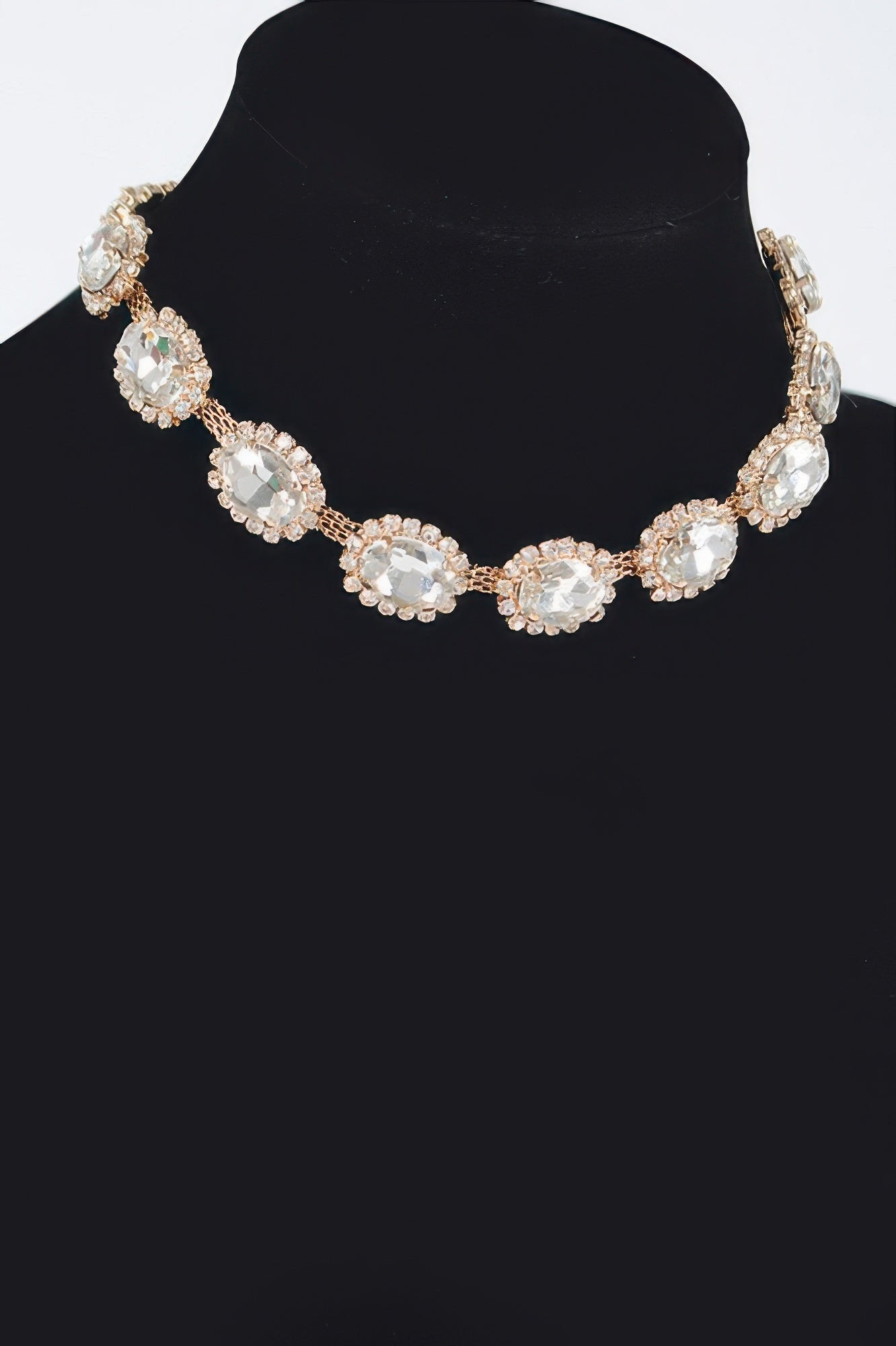  Rhinestone Oval Shape Necklace | Elegant BYMANYC ® New York Style  NYC Wholesale Boutique Inventory - No MOQ & Ready to Ship