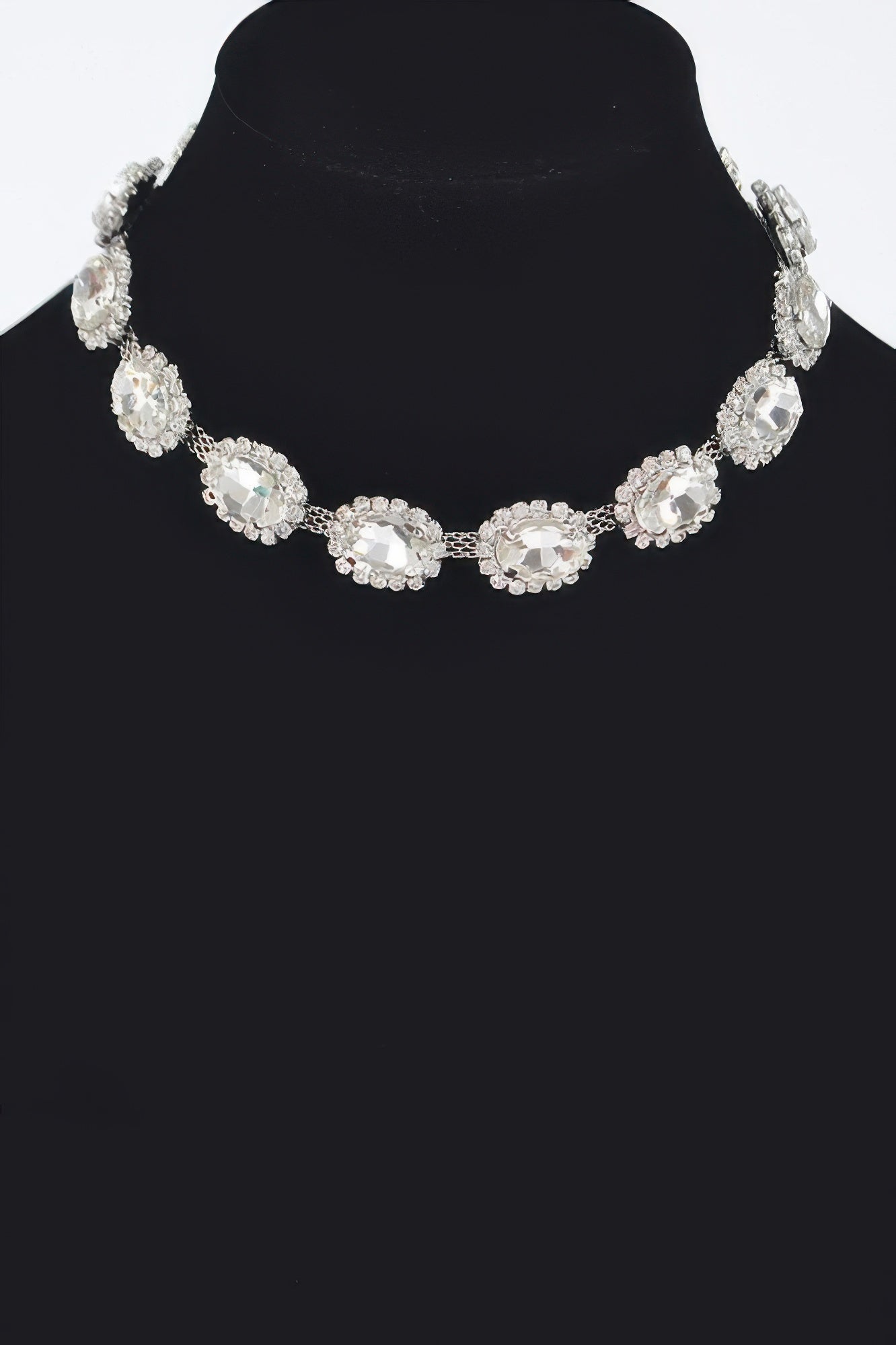  Rhinestone Oval Shape Necklace | Elegant BYMANYC ® New York Style  NYC Wholesale Boutique Inventory - No MOQ & Ready to Ship