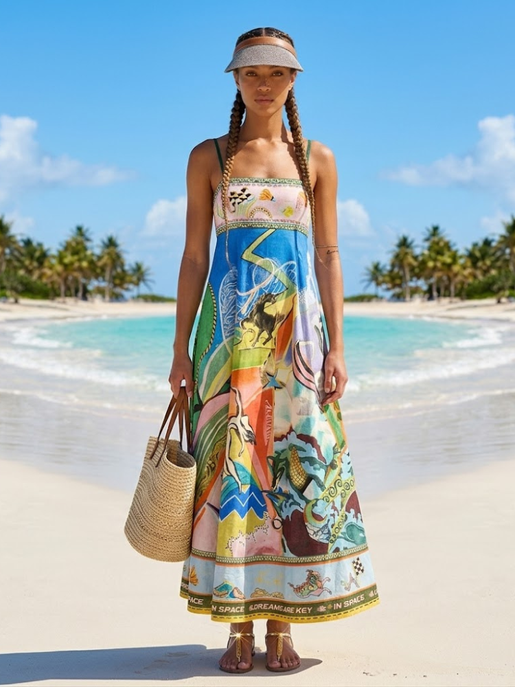  SOHO Artisanal Graphic Maxi Dress | Creative BYMANYC ® New York  NYC Wholesale Boutique Inventory - No MOQ & Ready to Ship