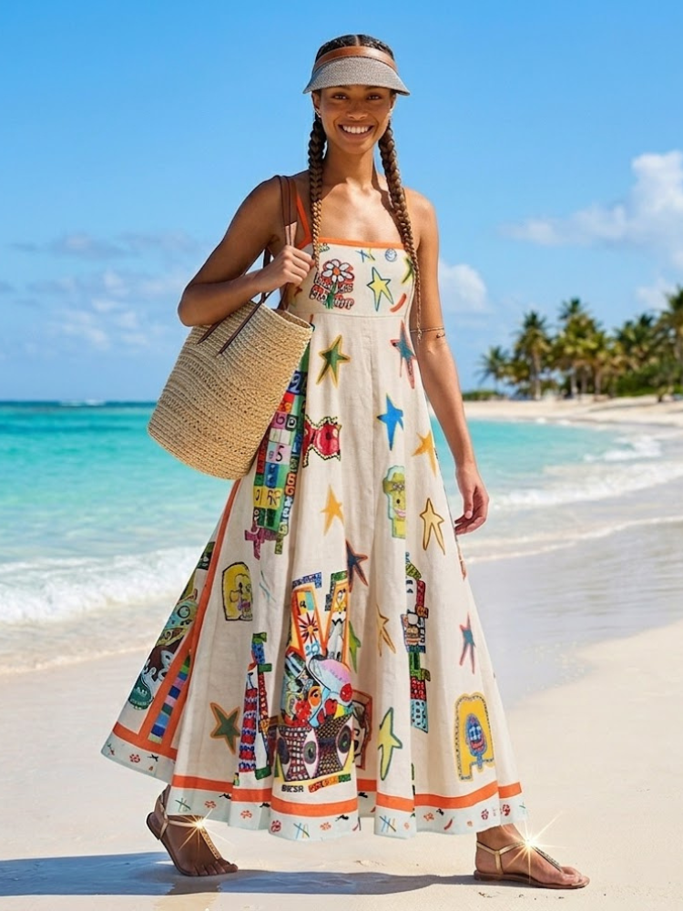  SOHO Artisanal Graphic Maxi Dress | Creative BYMANYC ® New York  NYC Wholesale Boutique Inventory - No MOQ & Ready to Ship