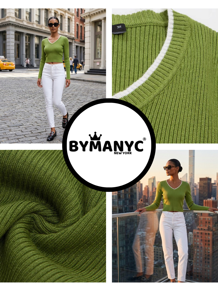 SOHO Women's Pistachio Green Knit Sweater Prêt-à-Porter BYMANYC ® New York - BYMANYC ® New York  