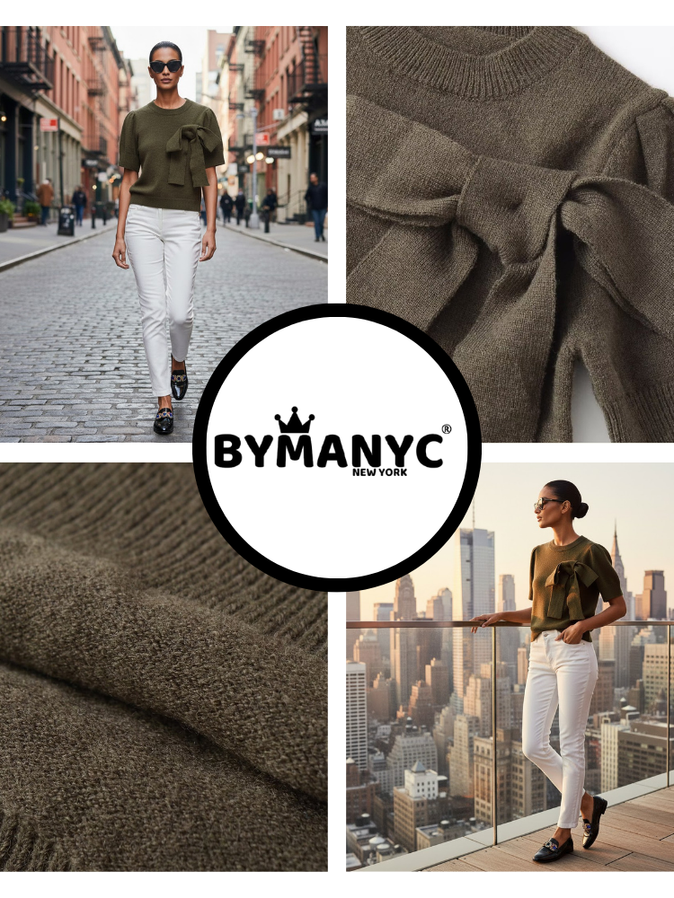  SOHO Women's Side Bow Sweater Prêt-à-Porter BYMANYC ® New York  NYC Wholesale Boutique Inventory - No MOQ & Ready to Ship