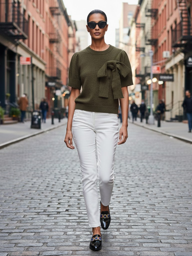  SOHO Women's Side Bow Sweater Prêt-à-Porter BYMANYC ® New York  NYC Wholesale Boutique Inventory - No MOQ & Ready to Ship