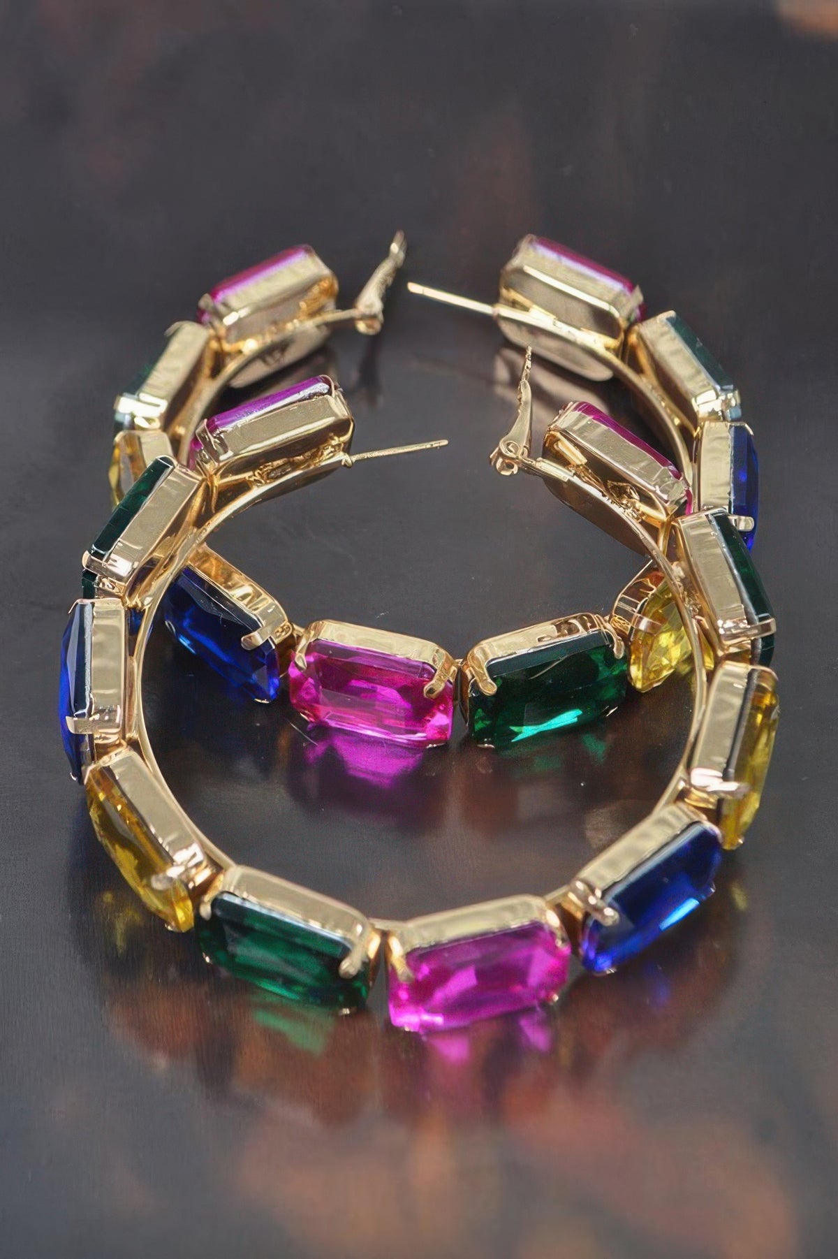  ST. MARKS Multicolor Stone Hoop Earrings: NYFW BYMANYC ® New York  NYC Wholesale Boutique Inventory - No MOQ & Ready to Ship