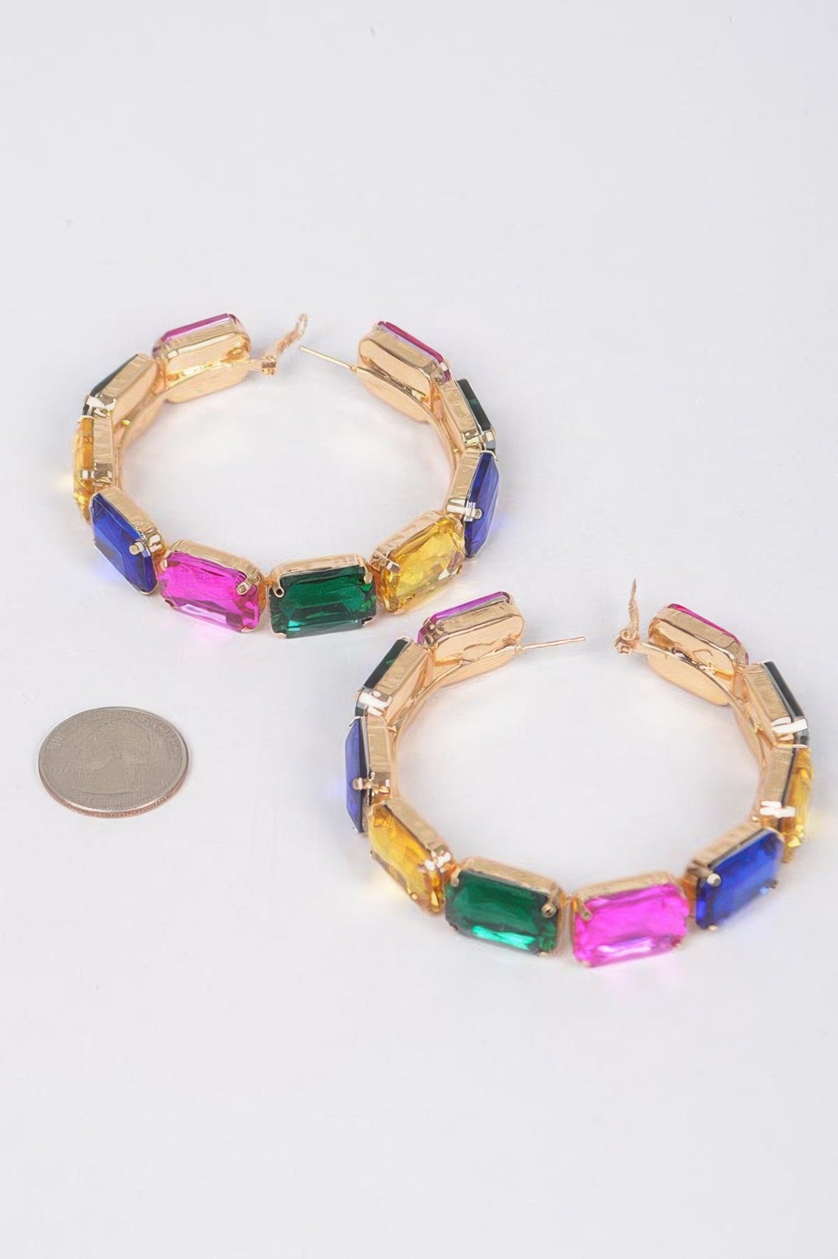  ST. MARKS Multicolor Stone Hoop Earrings: NYFW BYMANYC ® New York  NYC Wholesale Boutique Inventory - No MOQ & Ready to Ship