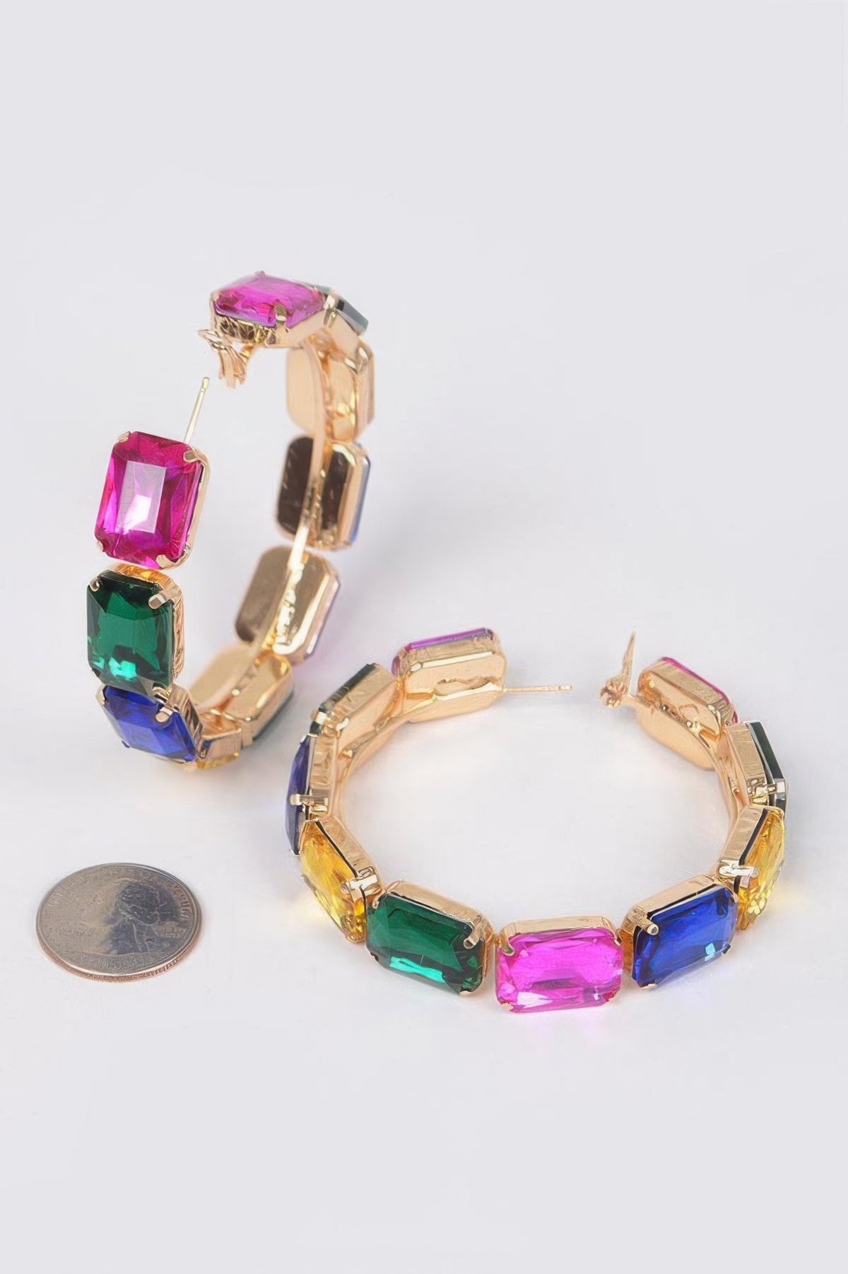  ST. MARKS Multicolor Stone Hoop Earrings: NYFW BYMANYC ® New York  NYC Wholesale Boutique Inventory - No MOQ & Ready to Ship