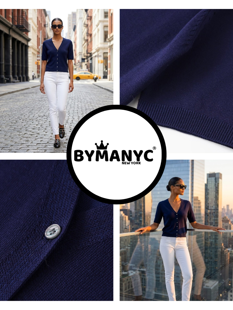 SUTTON Women's Short Sleeve Sweater Prêt-à-Porter BYMANYC ® New York - BYMANYC ® New York  