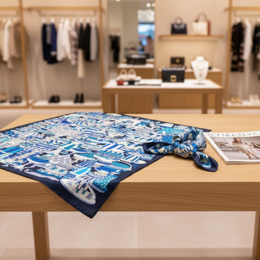 Scarf AQUATIC ODYSSEY Metropolitan Collection BYMANYC ® New York - BYMANYC ® New York  