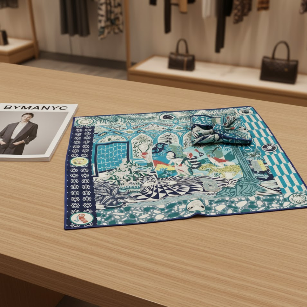 Scarf BOTANIC GREEN Metropolitan Collection BYMANYC ® New York - BYMANYC ® New York  