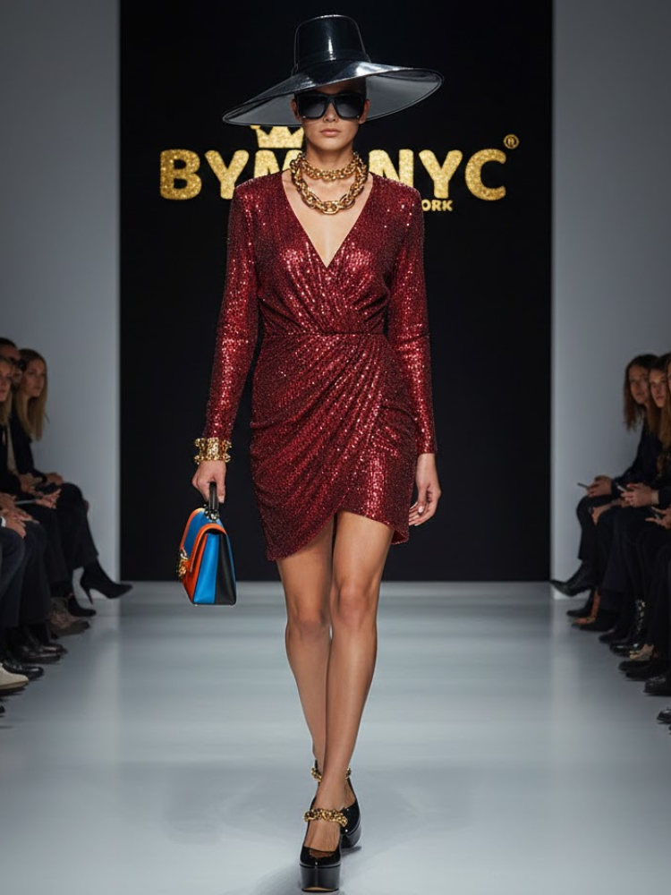  Scarlet Sequin Wrap • MEATPACKING New Collection BYMANYC ® New York  NYC Wholesale Boutique Inventory - No MOQ & Ready to Ship