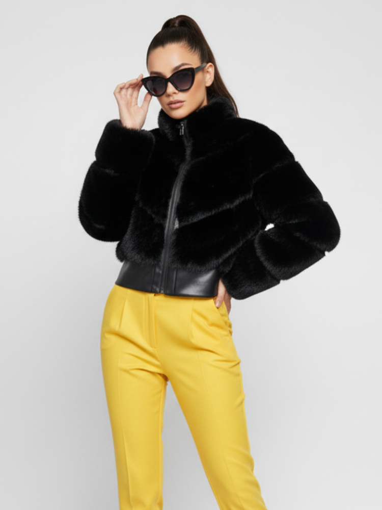 Short Faux Fur Jacket For Women, Flatiron, BYMANYC New York. - BYMANYC ® New York  