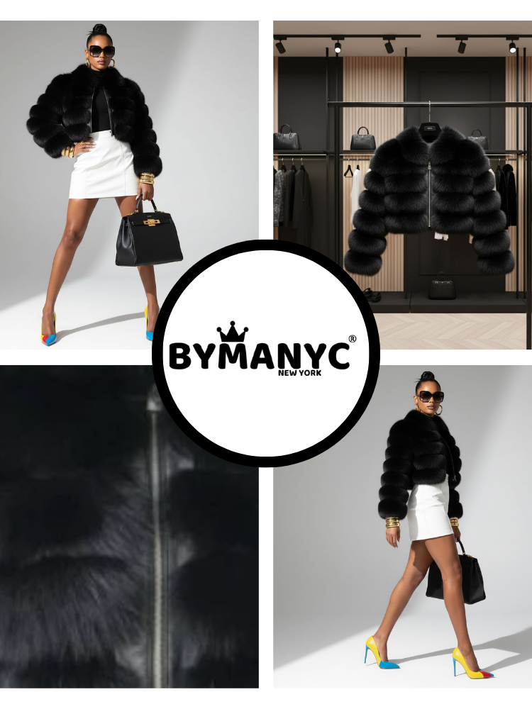 Short Faux Fur Jacket For Women, Flatiron, BYMANYC New York. - BYMANYC ® New York  
