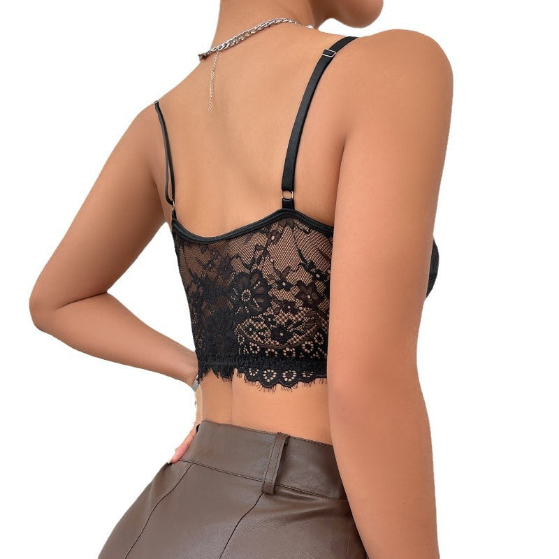 Solid Color Lace Camisole Top with Hollow Back For Women, SoHo, BYMANYC New York. - BYMANYC ® New York  