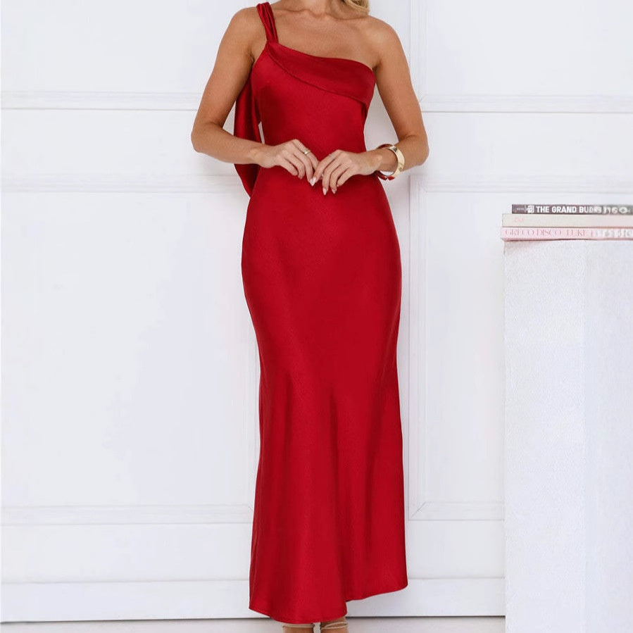 Strapless Satin Slit Long Dress For Women, Upper East Side, BYMANYC New York. - BYMANYC ® New York  