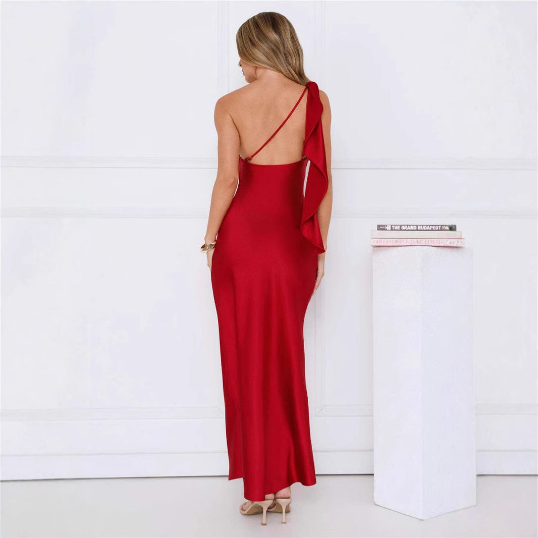 Strapless Satin Slit Long Dress For Women, Upper East Side, BYMANYC New York. - BYMANYC ® New York  