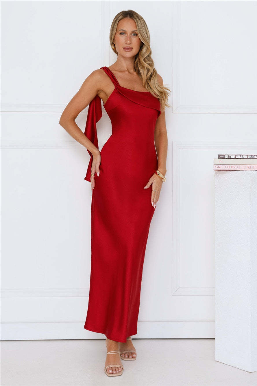 Strapless Satin Slit Long Dress For Women, Upper East Side, BYMANYC New York. - BYMANYC ® New York  